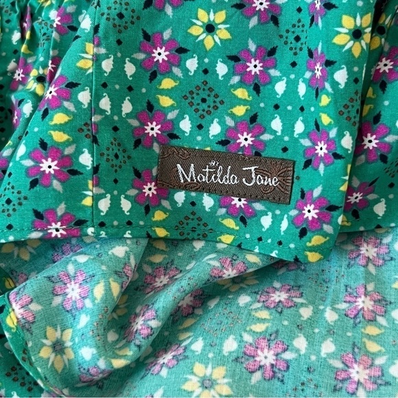 🆕 Matilda Jane Turquoise Geometric Age of Aquarius
Peasant Dress Floral Tassel - Picture 5 of 8